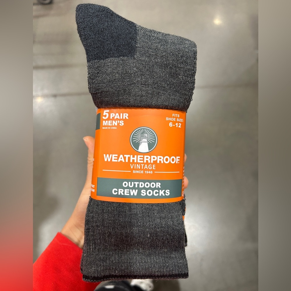 NWT Weatherproof Vintage Men's Crew Socks 5 pairs